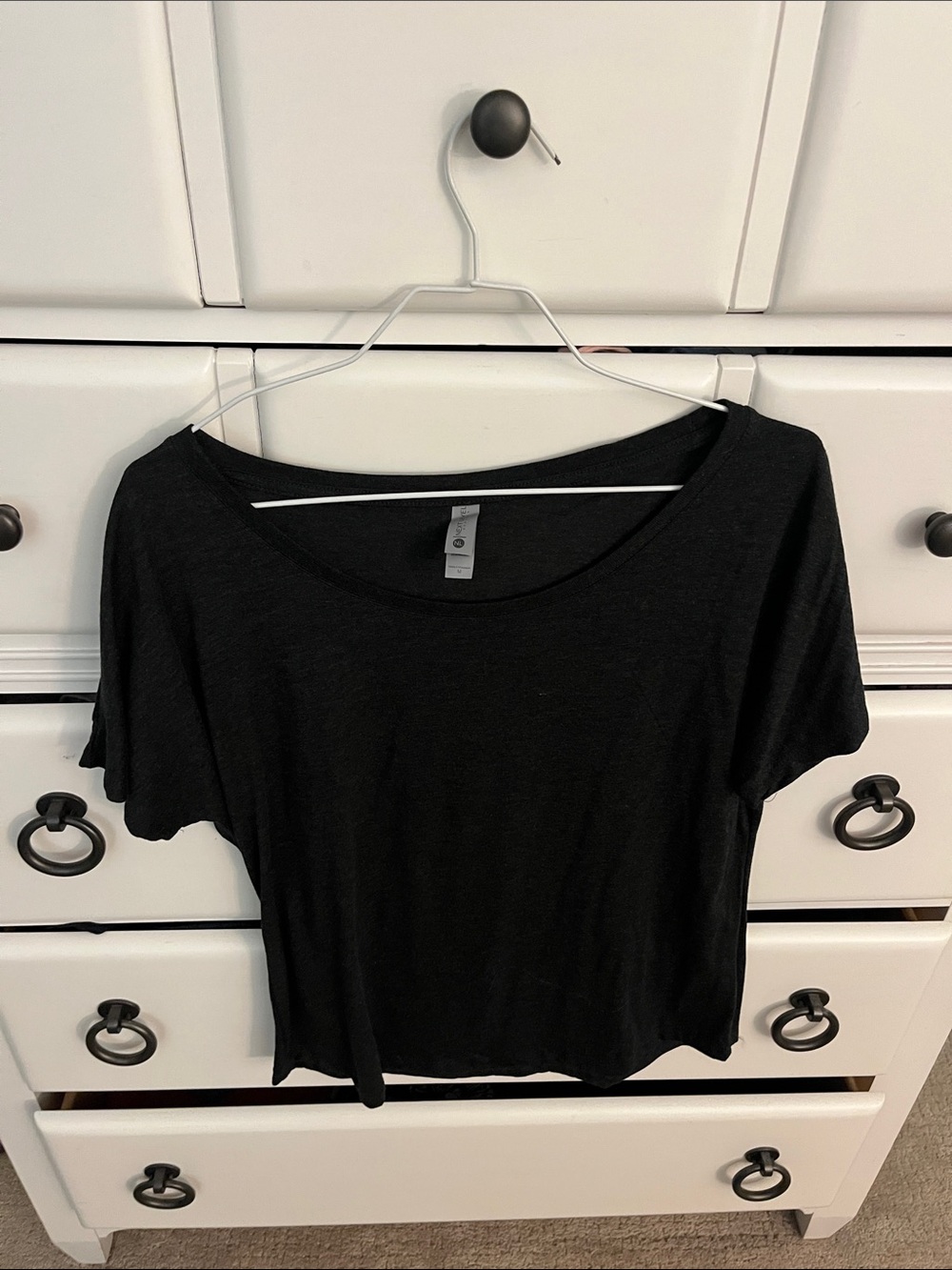Next Level Apparel Black Scoop Neck Short Sleeve Tee